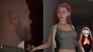 College life in animated roleplay game with fishnet clad teens