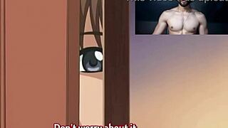 Beautiful anime stepsister in hot scene in Japanese hentai game