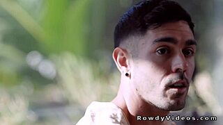 Muscular man seduces police officer and gives him a raw anal sex in his home