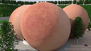 Lilith's big boobs and round ass get bigger in this scene