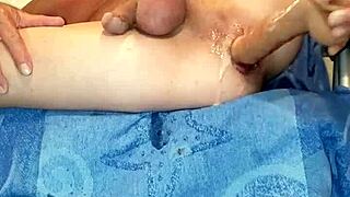 Anal sex with homemade toy