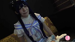 Japanese idol cosplayer gets creampied in doggystyle position