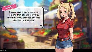 Big tits bouncing while getting a creampie in an anime game