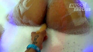 Amateur chubby girl’s hot tub casting with a raw and intense creampie scene