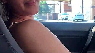 Public outdoor sex with an interracial couple and a white girl giving a blowjob