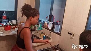 Myllena Rivers feasts on cum in this kitchen scene