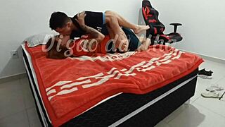 Redhead couple gets kinky in homemade bedroom video