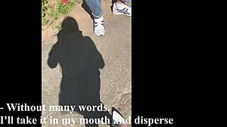 Russian sex wife gets street blowjob for real