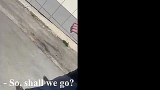 Russian sex wife gets street blowjob for real