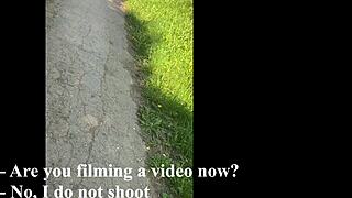 Russian sex wife gets street blowjob for real