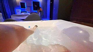 A chubby motel maid gets a hot bath with a side of sex in the jacuzzi for 0