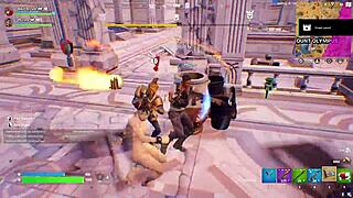 Fortnite nude game play with curvy teens and big tits