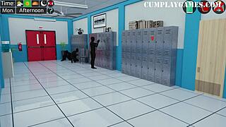 Cartoon porn with hot MILF Celia in toilet action