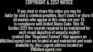 Redhead Euro lady gets facialized by Alex Legend's cum