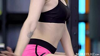 Beautiful brunette gets a lot of attention from her lover