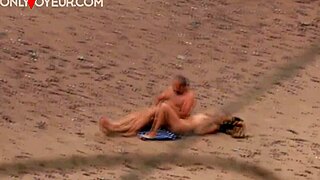 Public missionary sex scene on the beach
