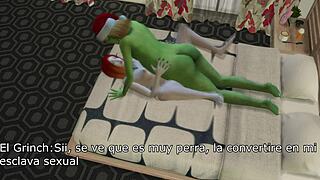 3D animated Christmas porn with an old man and a missionary position