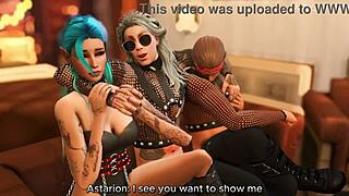 Rockstar Astarion and Halsin double penetrate horny Tav in HD