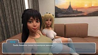 Beautiful anime MILF in happy summer threesome