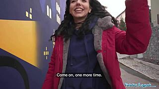 Young teen gets hardcore public blowjob and pussy fucking