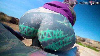 Alternative beauty gets pierced pussy fucked outdoors in this video