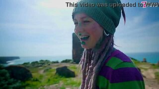 Alternative beauty gets pierced pussy fucked outdoors in this video