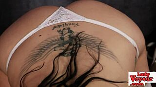 Pretty lingerie girls in femdom masturbation with a voyeur twist