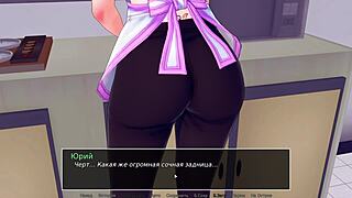 Hentai game with big-boobed Asian tutor and cumshot ending