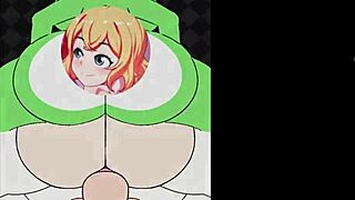 Big dick anime sex scene with a lot of cum and ass riding