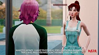 Anime sex with a husband who is a cuckold during a Jupiter eclipse