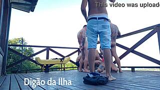 Beautiful ass gets flogged and fucked outdoors