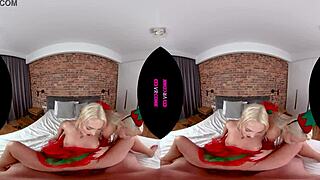 Bisexual VR porn with blonde elves for a kinky Christmas gift