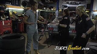 Big cock interracial action with sluts in uniforms
