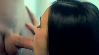 Brunette gets a facial in a CFNM scene