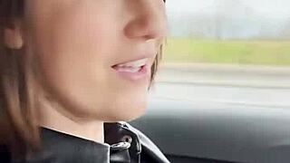 He wants a car blowjob and a messy swallow