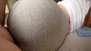 Caught jerking off and nailed step sis through leggings