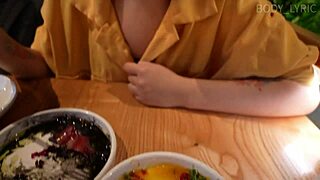 A tasty meal followed by hot sex in a restaurant