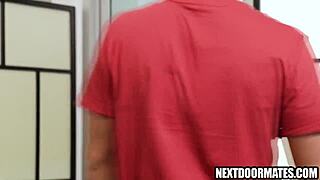 Gay sex in a coffee shop with bareback and rimjob action