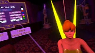 Virtual reality game with Cammy White cosplaying on top in Borderlands style