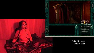 Big-boobed babe gets naked in this commented gameplay