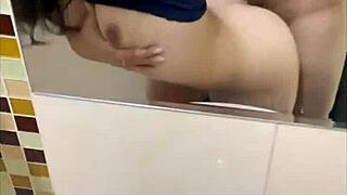 Hardcore teen gets nailed in public bathroom at party