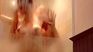 Hot girl from Vietnam has a shower with passion with her man