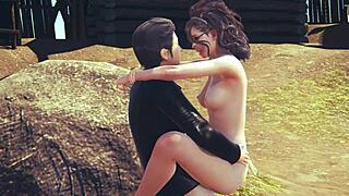 3D animated porn in the great outdoors with lots of cum