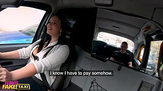 Big tits Czech beauty gets fucked in a taxi