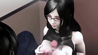 3D animated porn with big boobed woman and creampie action