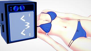 3D animated hentai with Skibidi theme on toilet and bed action