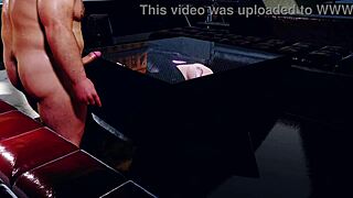 A curvy Asian woman gets a rough fuck from her fat boss in 3D
