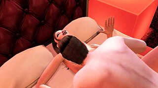 Beautiful 3D anime with a hot missionary sex scene and a special sex game
