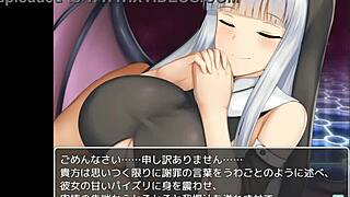 Big breasted priestess in anime game is a succubus
