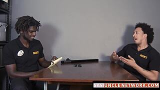 Uniformed officer gets blown and drilled by gay guy